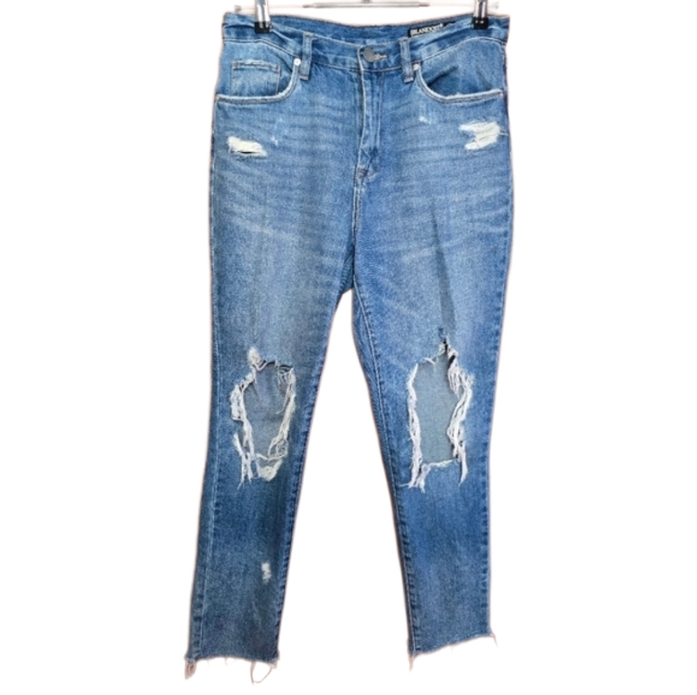 BlankNYC Rivington High Rise Distressed Tapered Jeans Sz 28